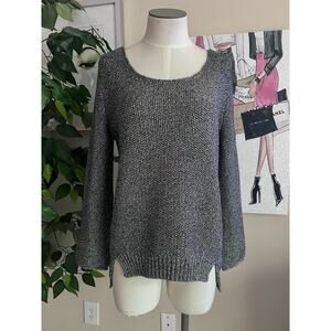 Maje Metallic Knit Grunge Wool Blend Long Sleeve Sweater Size Small